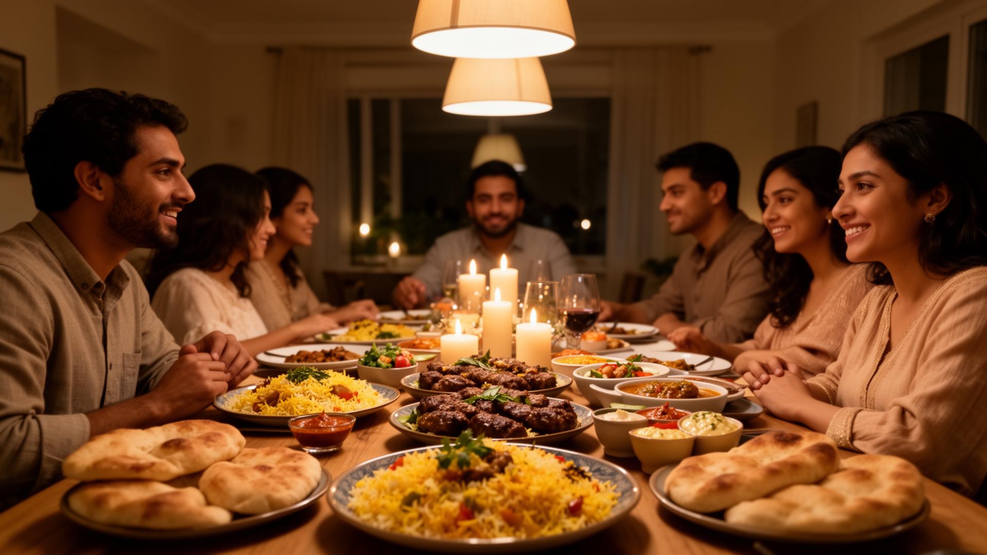 A family gathered at the table